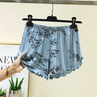 Loose modal flanged shorts for women in summer, large-sized thin pajama pants, high-waisted casual pants, printed home pants thumbnail 2