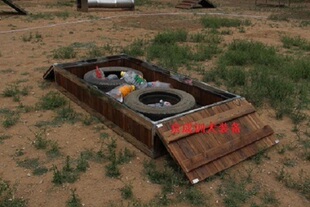 工作犬幼犬成年犬障碍训练器械不锈钢材质碳化防腐木杂物池