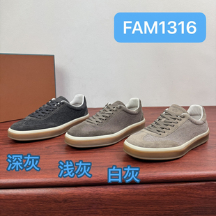 顶版2025新款lp德训鞋麂皮小白鞋休闲板鞋运动拼色系带平底男鞋