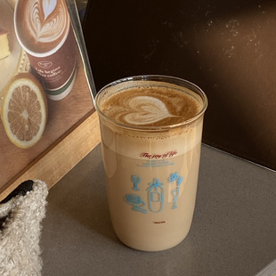 ins法式复古花瓶红酒瓶玻璃杯 简约线条高硼硅水杯耐高温咖啡杯