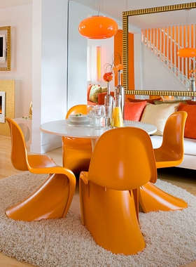 瑞士Vitra Panton Chair by Verner现代简约餐椅靠背椅时尚休闲椅