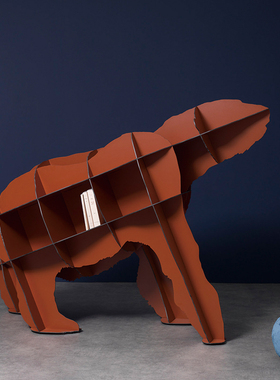 法国Ibride JUNIOR 北极熊书架小王子收纳架动物储物轻奢艺术摆件