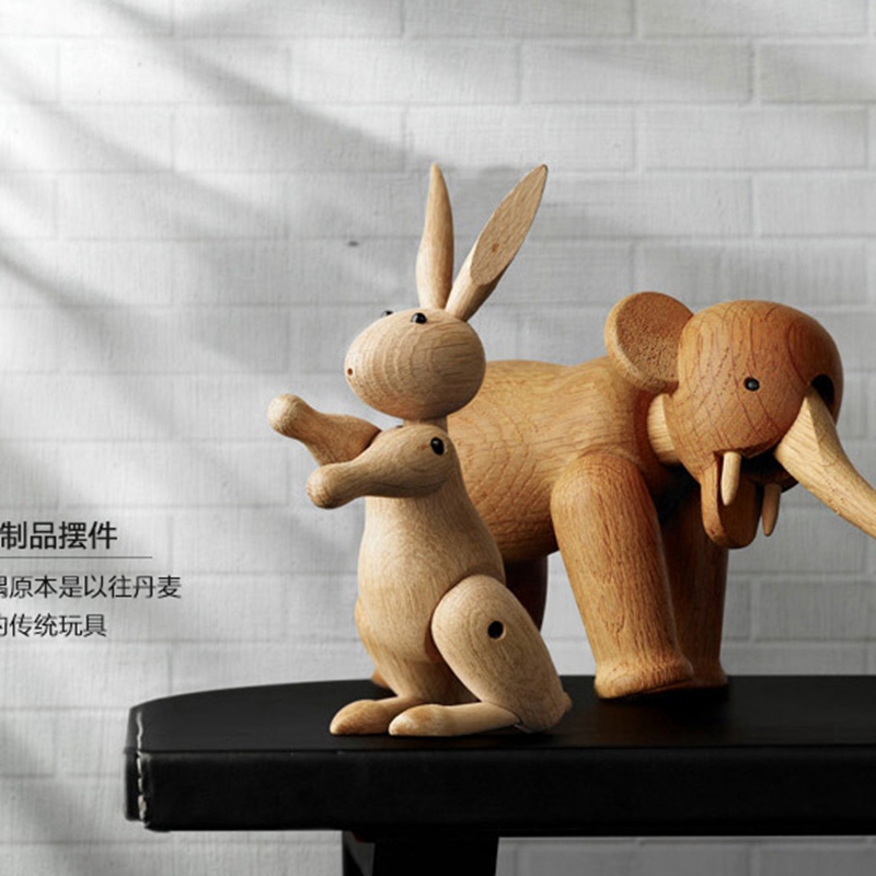 全球奢品Rosendahl木质兔子摆件