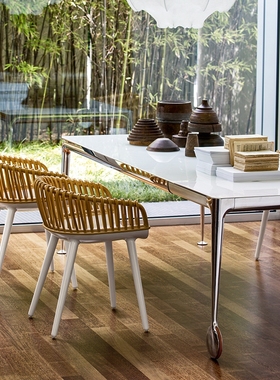 意大利进口magis cyborg club armchair藤条单椅扶手椅休闲椅餐椅