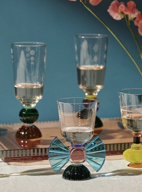 丹麦REFLECTIONS COPENHAGEN彩色水晶玻璃水杯鸡尾酒红酒杯单个装