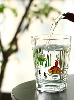 芬兰iittala Arabia moomin卡通姆明玻璃杯水杯果汁杯牛奶杯