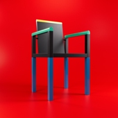 意大利进口Memphis 木质单人椅餐椅休闲椅写字椅 Palace孟菲斯经典