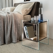 意大利进口Fiam Magique现代简约玻璃床头柜沙发边几浴室置物柜子