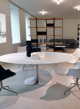 意大利进口Driade DIDYMOS圆形椭圆形简约大理石餐桌会议桌咖啡桌