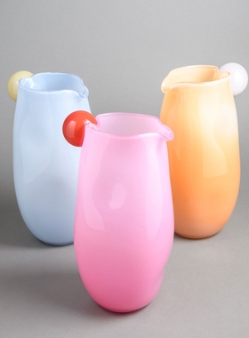 丹麦进口Helle Mardahl Jug 彩色玻璃瓶冷水瓶果汁壶简约装饰花瓶