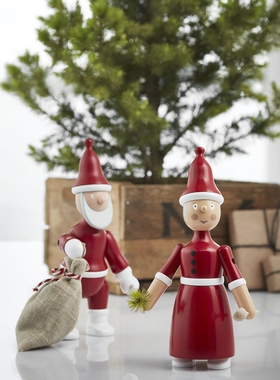 丹麦Rosendahl 桌面木制纯手工摆件圣诞老人装饰纪念品 礼品39430