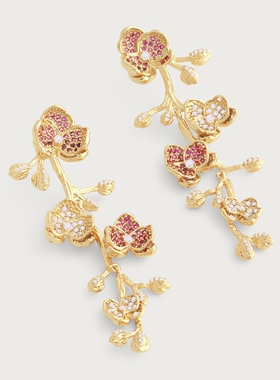AnabelAram镀金兰花耳坠
