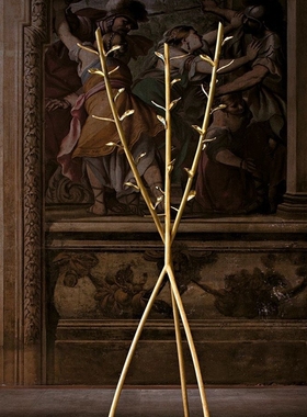 意大利Driade ACATE轻奢黄铜树枝形落地衣帽架玄关挂衣架装饰架