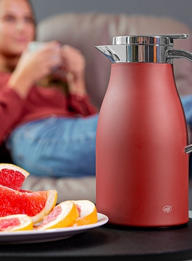 德国alfi Skyline系列真空玻璃内胆保温壶按压式热水壶红色结婚款