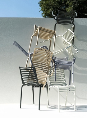 意大利进口 Driade PIP-e 可堆叠户外座椅休闲椅餐椅家居扶手椅子