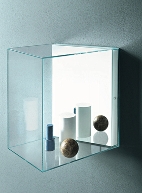 意大利进口GLAS ITALIA Heigh Ho镜面玻璃背灯壁柜陈列架柜子