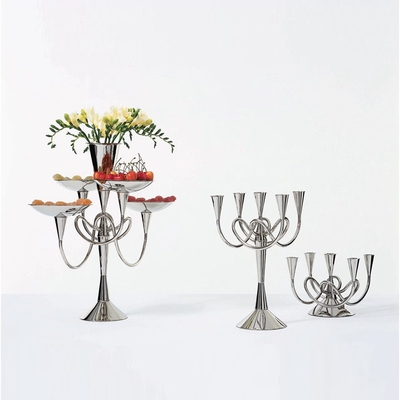 进口现代简约不锈钢烛台家居装饰