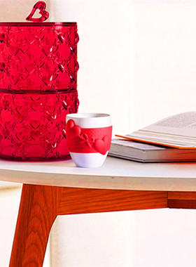 意大利进口Guzzini 红色LOVE系列储物罐收纳罐糖罐存储瓶