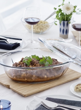 丹麦进口Rosendahl 耐高温玻璃烤盘带盖玻璃锅烤箱微波炉多用盆锅