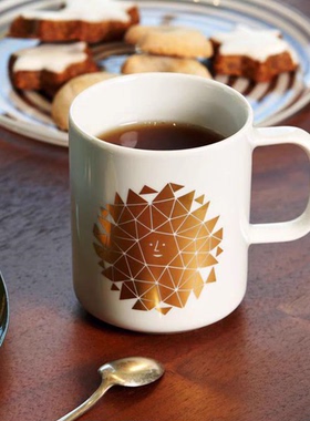 Vitra Coffee Mugs陶瓷马克杯金色几何图案简约咖啡杯茶杯果汁杯