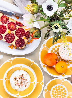 芬兰Arabia Sunnuntai黄色星期天陶瓷餐具西餐碗马克杯水果点心盘
