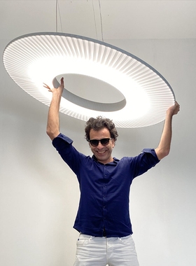 法国进口Dix heures dix 简约轻奢布艺LED吊灯别墅客厅餐厅创意灯