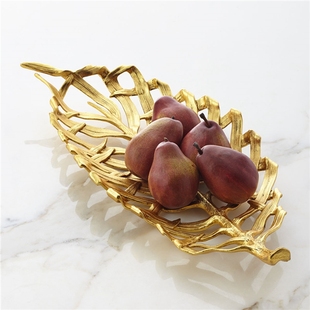 美国Michael Aram手工金色水果盘点心零食盘家居装饰品摆件