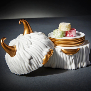 法国L Haas Lynda系列琳达怪物盒收纳盒装 饰摆件盘四件套 OBJET