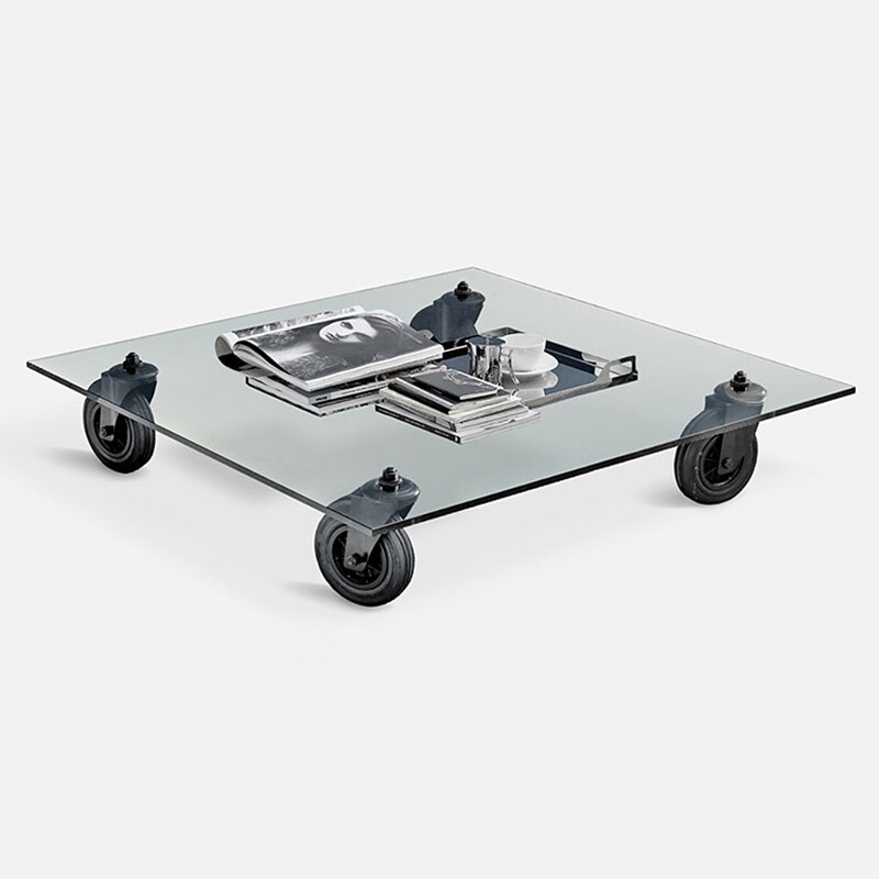 意大利FontanaArte Tavolo Con Ruote by Gae 玻璃转轮茶几收纳 - 封面