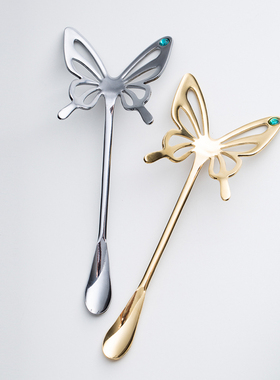 elfin 蝴蝶咖啡色搅拌勺咖啡搅拌棒咖啡勺搅拌器甜点勺