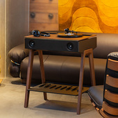 法国LX 饰 Turntable胡桃木色无线蓝牙音响多功能黑胶唱片机音箱装