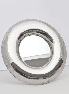 波兰zieta Rondel桌面化妆镜不锈钢艺术装置理发店美容院梳妆镜子