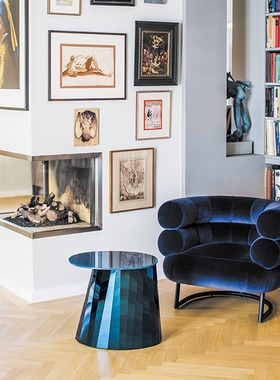 德国ClassiCon 高档轻奢个性金属绚彩沙发边几玫瑰金小茶几咖啡桌