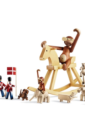 丹麦进口Rosendahl  Kay北欧木质动物摆件人物造型装饰创意工艺品