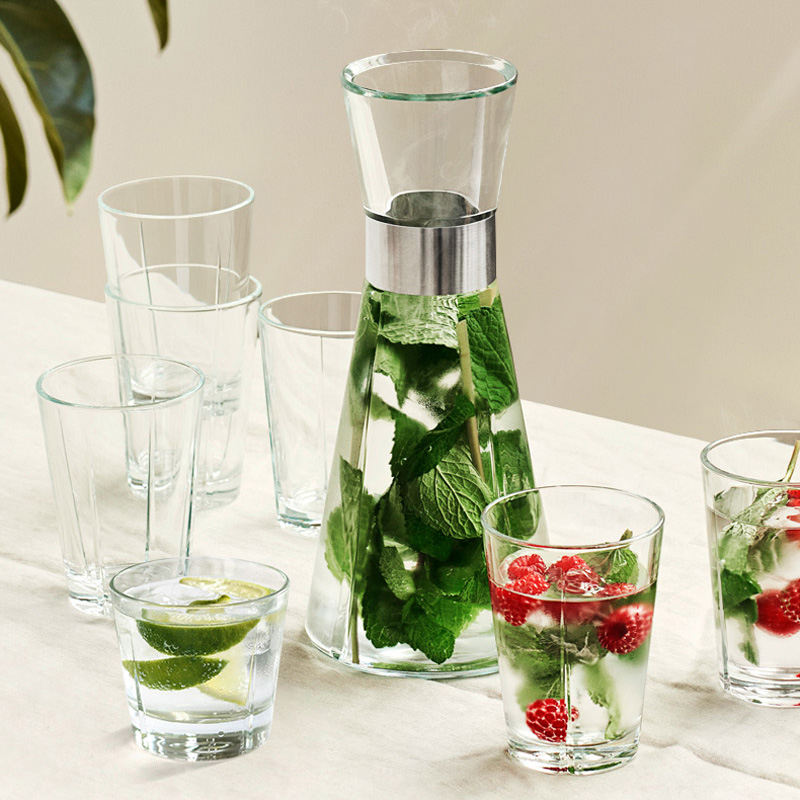 丹麦进口家用透明玻璃水杯套装