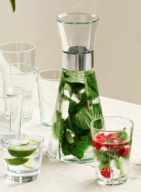 丹麦进口Rosendahl 家用透明玻璃水瓶水杯套装凉水壶咖啡杯洋酒杯