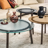 意大利进口Fiam Cannage现代简约咖啡桌客厅书房玻璃茶几边几边桌