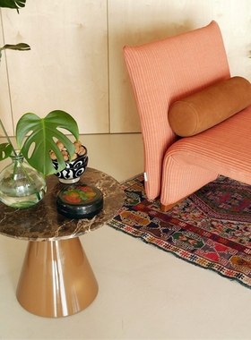 西班牙进口SANCAL Pion Side Table大理石木质圆形边几茶几咖啡桌