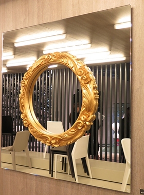 意大利Fiam ritratto 简约墙面化妆镜巴洛克纹饰镀金工艺装饰壁镜