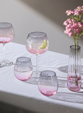 英国LSA Dusk手工水晶玻璃杯葡萄酒杯香槟杯渐变色果汁杯子两只装