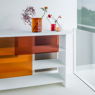 彩色超轻玻璃餐边柜书柜橱柜 Layers 意大利GLAS ITALIA