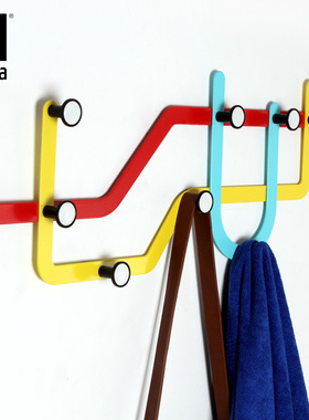 加拿大umbra创意地铁线路图挂钩不锈钢墙壁门后衣帽钩壁挂挂衣架