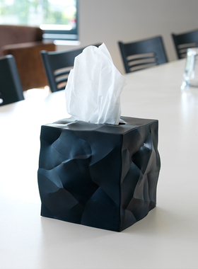 丹麦essey Wipy Cube创意褶皱纸巾盒茶几简约抽纸盒家用 无底座