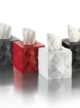 丹麦原产essey 创意褶皱无底桌面纸巾盒家居装饰品美观实用抽纸盒