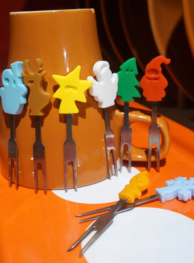 荷兰Vacu vin 不锈钢水果叉卡通叉子点心叉创意礼物套装