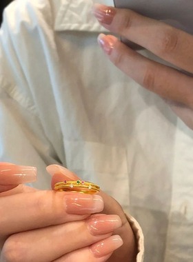 小红书同款甜蜜泡泡彩钻戒指ins轻奢高级感古法指环时尚食指戒潮