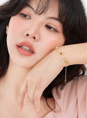 小红书同款时尚轻奢千金感椭圆蛋面手链女微镶精致贵气高级