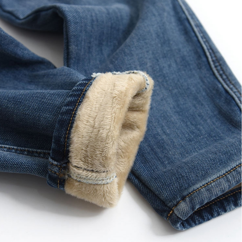 防风保暖防寒加绒加厚直筒牛仔裤女秋冬2025年新款宽松百搭烟管裤