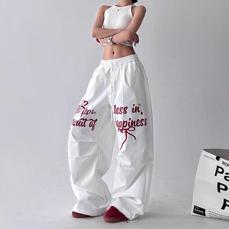 日本offcat美式休闲运动裤2025夏季新款跳舞阔腿裤hiphop裤子