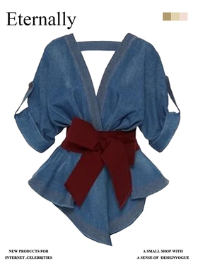 日本offcat法式显瘦牛仔衬衫2025年新款法式气质高质感上衣收腰